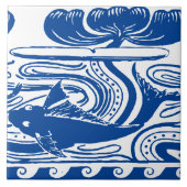 Art Nouveau Vis & Lily Frieze Patroon Tegeltje (Voorkant)