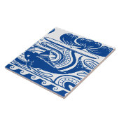 Art Nouveau Vis & Lily Frieze Patroon Tegeltje (Zijkant)