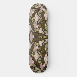 Art Nouveau Vleermuis en Klaproos Bloempatroon uit Persoonlijk Skateboard