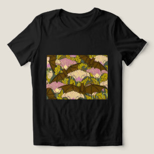Art Nouveau Vleermuizen & Bloemen Gotisch Tri-Blend Shirt