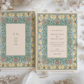 Art Nouveau vlinder en klaver bruiloft Kaart