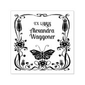 Art Nouveau Vlinderframe Ex Libris Bibliotheekboek Zelfinktende Stempel (Design)