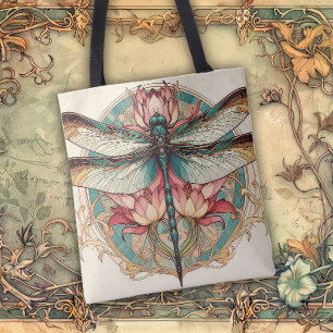 Art Nouveau vloeiende lijnen van schoonheid Tote Bag
