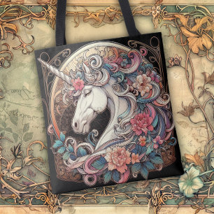 Art Nouveau vloeiende lijnen van schoonheid Tote Bag