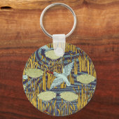 Art Nouveau Vogel & Moeras Natuur Patroon Antiek S Sleutelhanger (Achterkant)