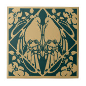 Art Nouveau vogelpaarpatroon Tegeltje (Voorkant)