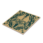 Art Nouveau vogelpaarpatroon Tegeltje (Zijkant)
