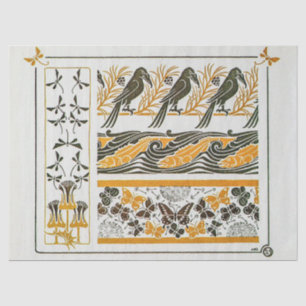 art nouveau vogels van Maurice Verneuil Tissuepapier