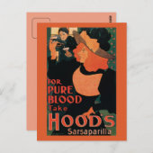 Art Nouveau, voor zuiver bloed, sarsaparilla Briefkaart (Voorkant / Achterkant)