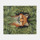 Art nouveau vos in het bos fleece deken (Voorkant (Horizontaal))