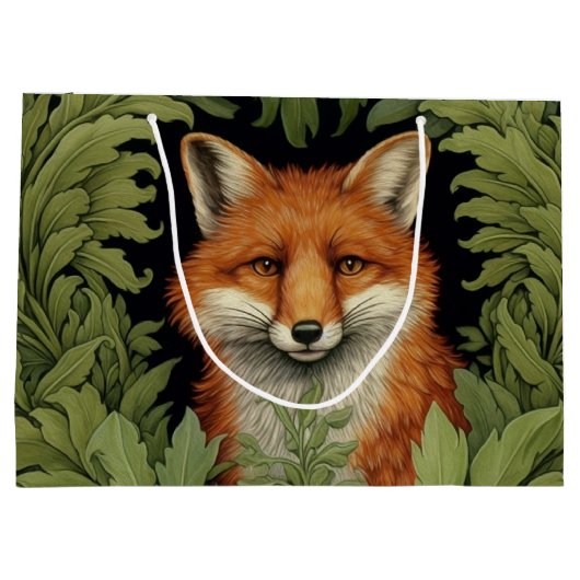 Art nouveau vos in het bos groot cadeauzakje (Achterkant)