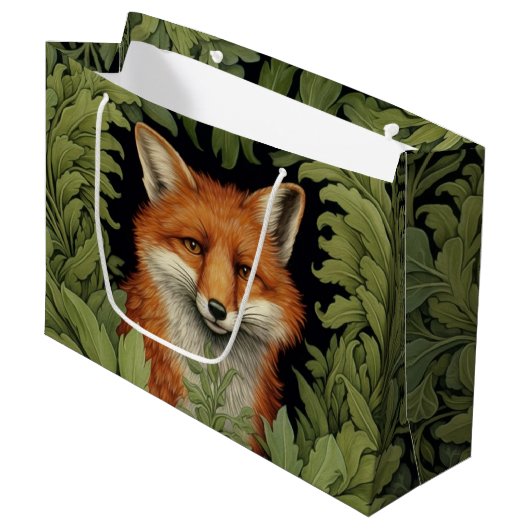 Art nouveau vos in het bos groot cadeauzakje (Voorkant Gekanteld)