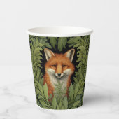 Art nouveau vos in het bos papieren bekers (Achterkant)
