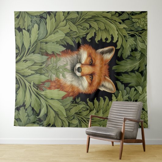 Art nouveau vos in het bos wandkleed (In Situ (horizontaal))
