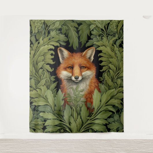Art nouveau vos in het bos wandkleed (Voorkant)