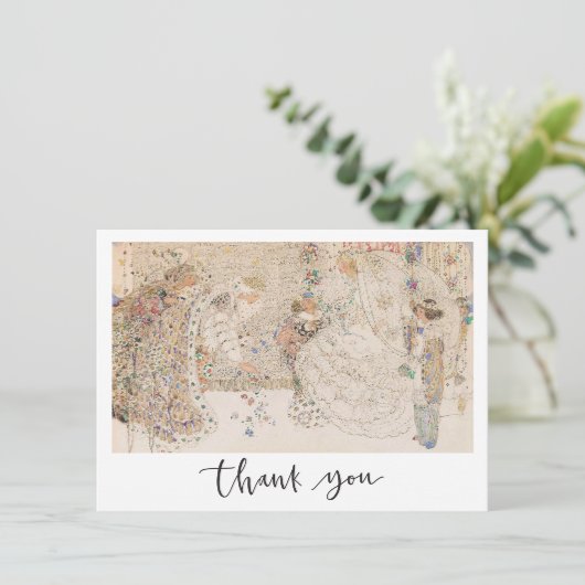  Art Nouveau Vrijgezellenfeest bedankkaart Feestdagenkaart (Staand voorkant)