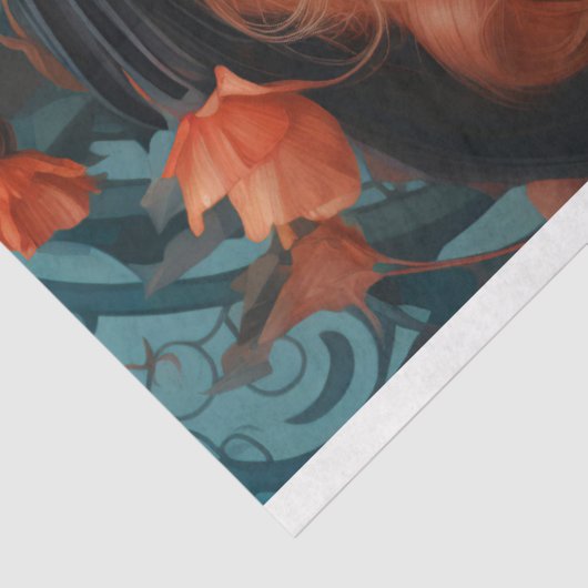 Art Nouveau Vrouw 2 Decoupage Papier (Detail)