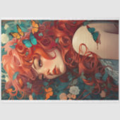 Art Nouveau Vrouw 4 Decoupage Papier (Voorkant)