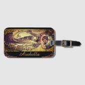 Art nouveau vrouw advertentie hinger zwart goud bagagelabel (Voorkant (horizontaal))