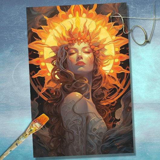 Art Nouveau Vrouw als zo 1 Decoupage Papier