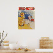 Art Nouveau, Vrouw Antiek converteerbare auto Poster (Keuken)