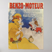 Art Nouveau, Vrouw Antiek converteerbare auto Poster (Voorkant)