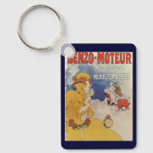 Art Nouveau, Vrouw Antiek converteerbare auto Sleutelhanger (Voorkant)