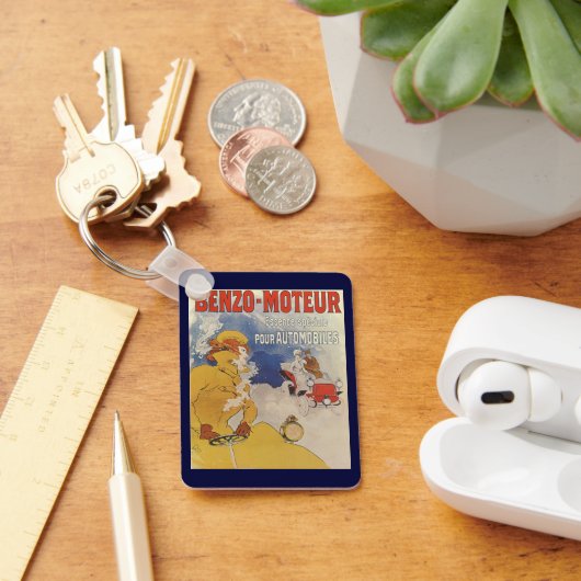 Art Nouveau, Vrouw Antiek converteerbare auto Sleutelhanger (Bureau)