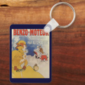  Art Nouveau, Vrouw Antiek converteerbare auto Sleutelhanger (Achterkant)