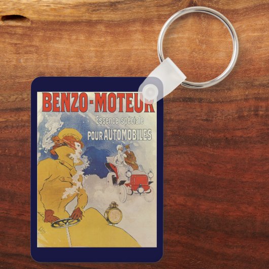  Art Nouveau, Vrouw Antiek converteerbare auto Sleutelhanger (Achterkant)