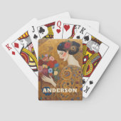 Art Nouveau Vrouw Bloemen Goud Pokerkaarten (Achterkant)