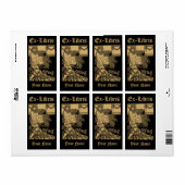 Art Nouveau Vrouw & Boek Rozen Ex Libris Sjabloon Etiket (Full Sheet)