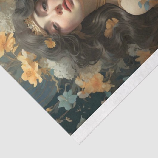 Art Nouveau Vrouw Collage 1 Decoupage Papier (Detail)