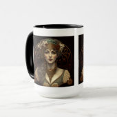 Art Nouveau Vrouw Combo Mok, 15 oz Mok (Voorkant links)