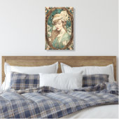  Art Nouveau Vrouw Elegante Kunst Canvas Afdruk (Insitu (Slaapkamer))