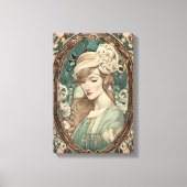 Art Nouveau Vrouw Elegante Kunst Canvas Afdruk (Voorkant)