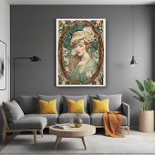 Art Nouveau Vrouw Elegante Kunst Perfect Poster