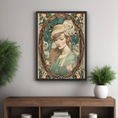 Art Nouveau Vrouw Elegante Kunst Perfect Poster