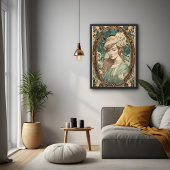 Art Nouveau Vrouw Elegante Kunst Poster