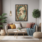 Art Nouveau Vrouw Elegante Kunst Poster