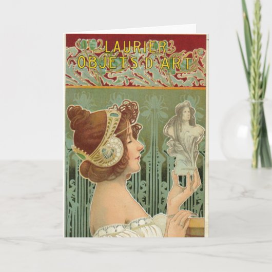 Art nouveau vrouw frans art henri livemont kaart (Voorkant)