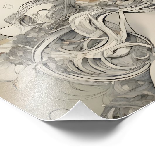 Art Nouveau Vrouw -geïnspireerd Portret Foto Afdruk (Hoek)