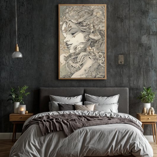 Art Nouveau Vrouw -geïnspireerd Portret Poster