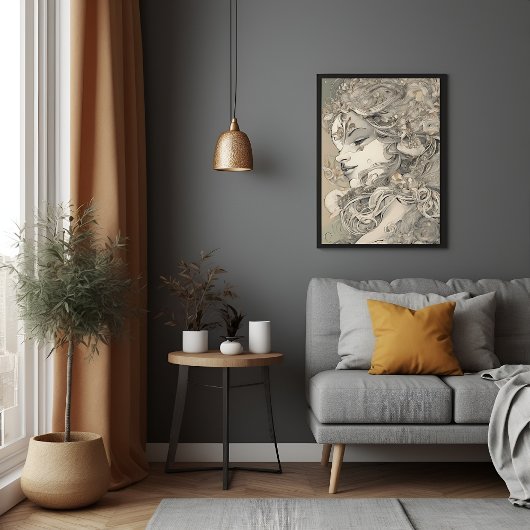 Art Nouveau Vrouw -geïnspireerd Portret Poster