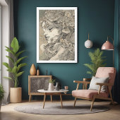 Art Nouveau Vrouw -geïnspireerd Portret Poster