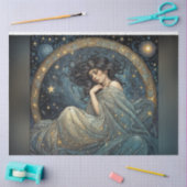 Art Nouveau Vrouw in de Sterren Decoupage Papier (Craft)