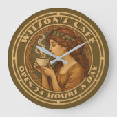 Art Nouveau Vrouw Koffie Cafe Grote Klok (Voorkant)