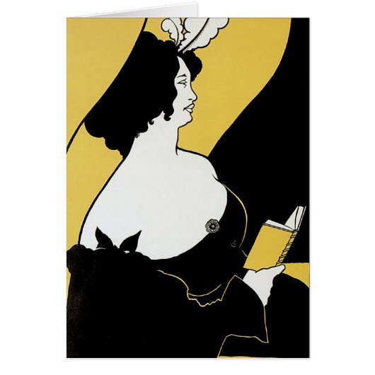  Art Nouveau, Vrouw leest een Geel Boek (Voorkant)