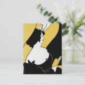  Art Nouveau, Vrouw leest een Geel Boek Briefkaart (Staand voorkant)