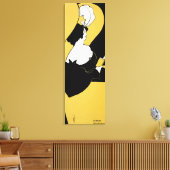 Art Nouveau, Vrouw leest een Geel Boek Canvas Afdruk (Insitu (Woonkamer))